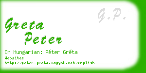 greta peter business card